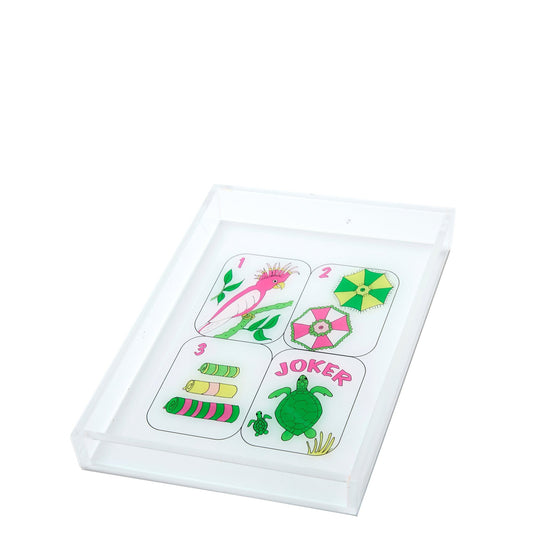 Palm Beach Mahjong Tiles Acrylic Tray - Tara Wilson Designs