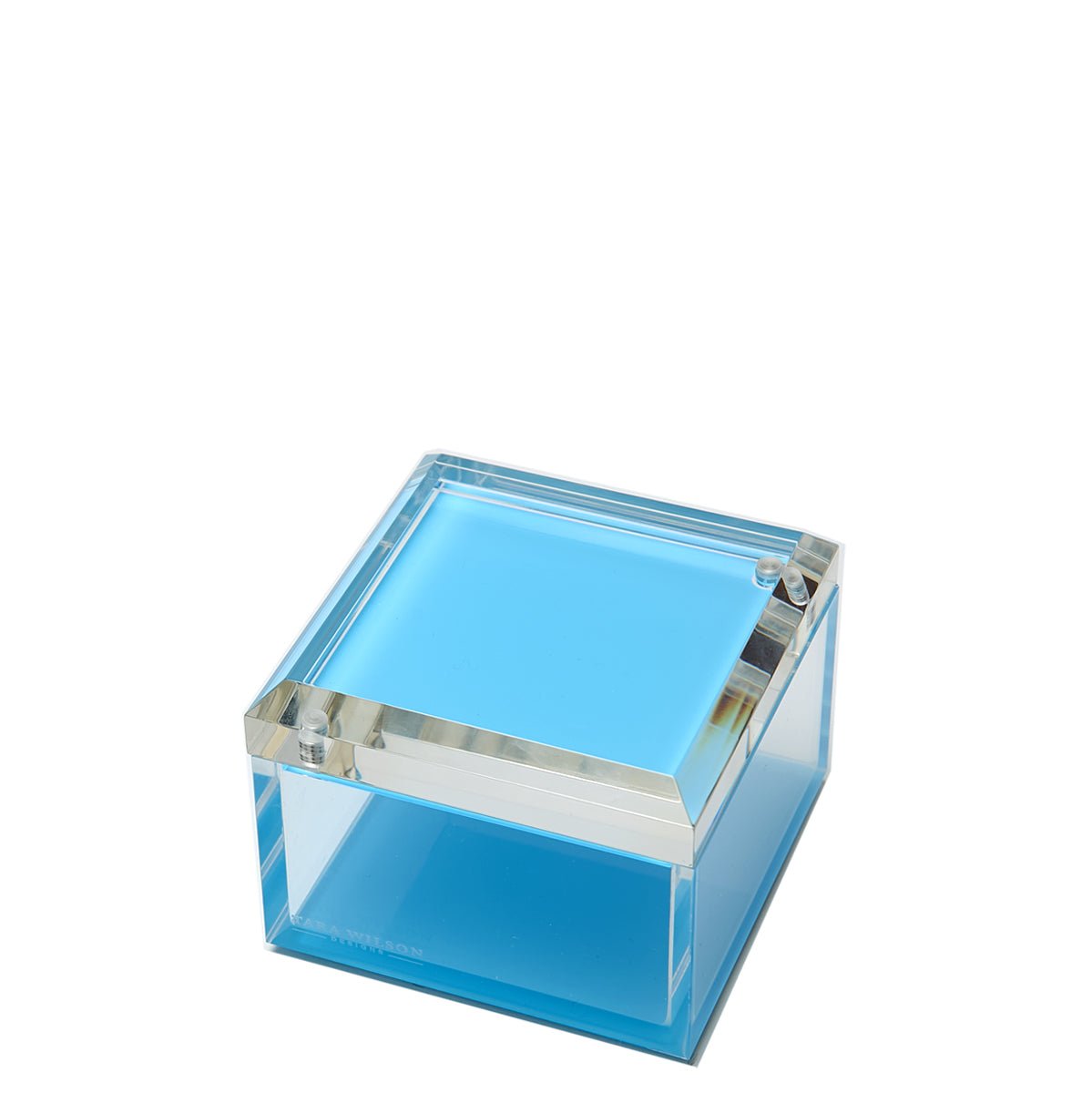 Pastel Blue Acrylic 4" x 4" Photo Box - Tara Wilson Designs
