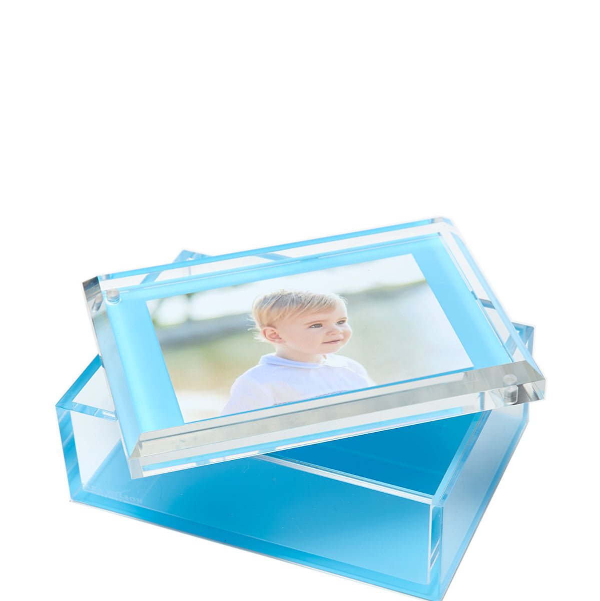 Pastel Blue Acrylic 5" x 7" Photo Box - Tara Wilson Designs