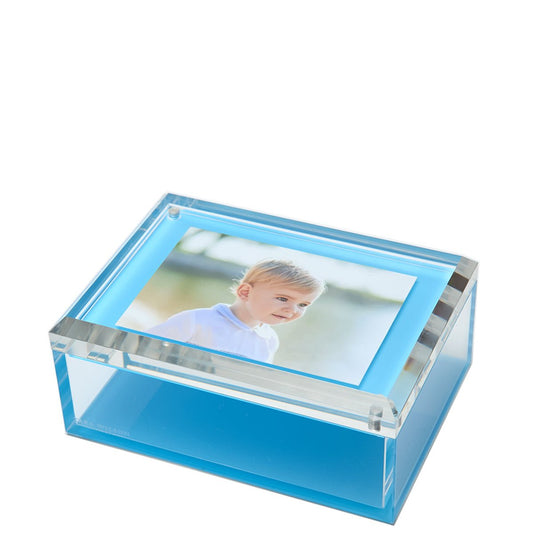 Pastel Blue Acrylic 5" x 7" Photo Box - Tara Wilson Designs