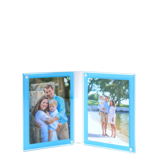 Pastel Blue Acrylic Large Double Bevel Frame - Tara Wilson Designs