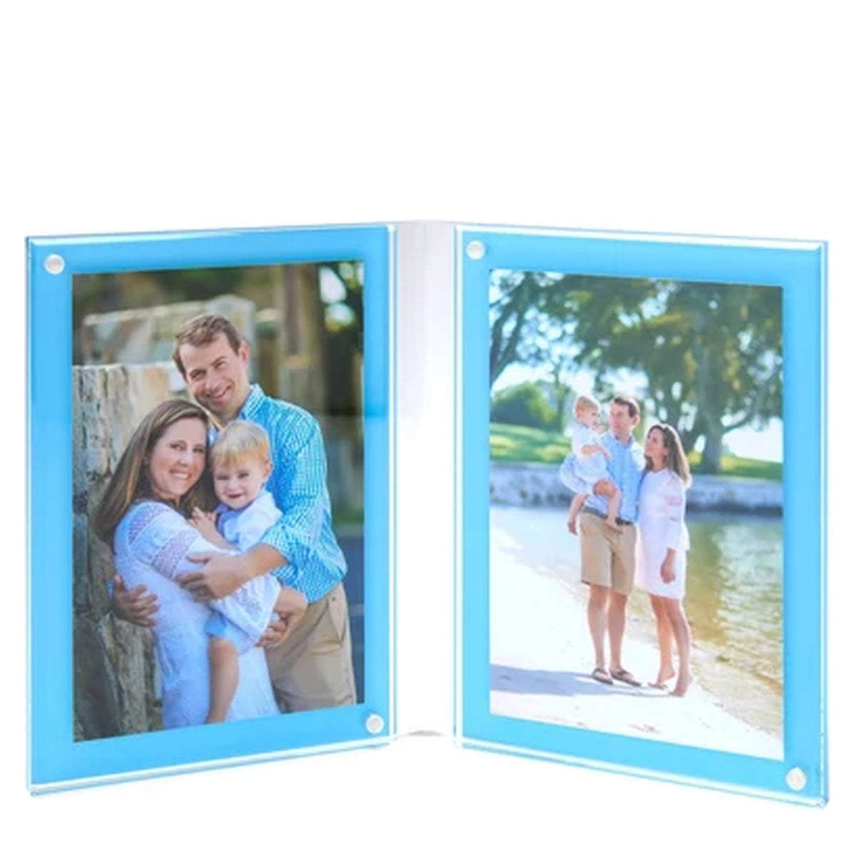 Pastel Blue Acrylic Large Double Bevel Frame - Tara Wilson Designs