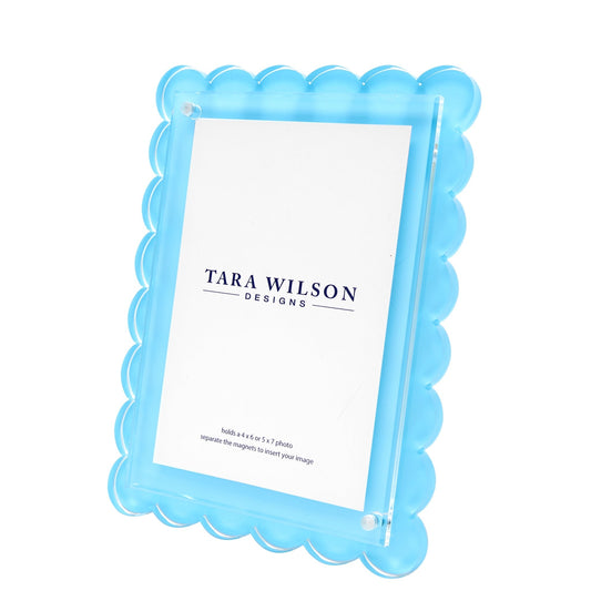 Pastel Blue Acrylic Scallop Frame - Tara Wilson Designs