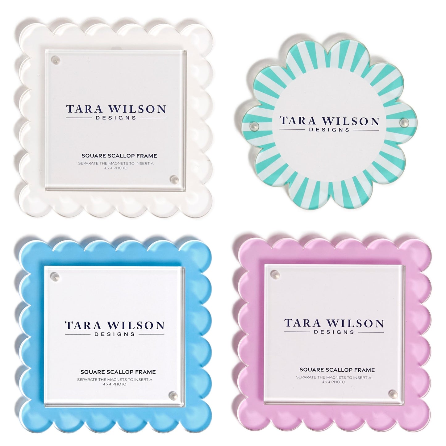 Pastel Blue Acrylic Square Scallop Frame - Tara Wilson Designs