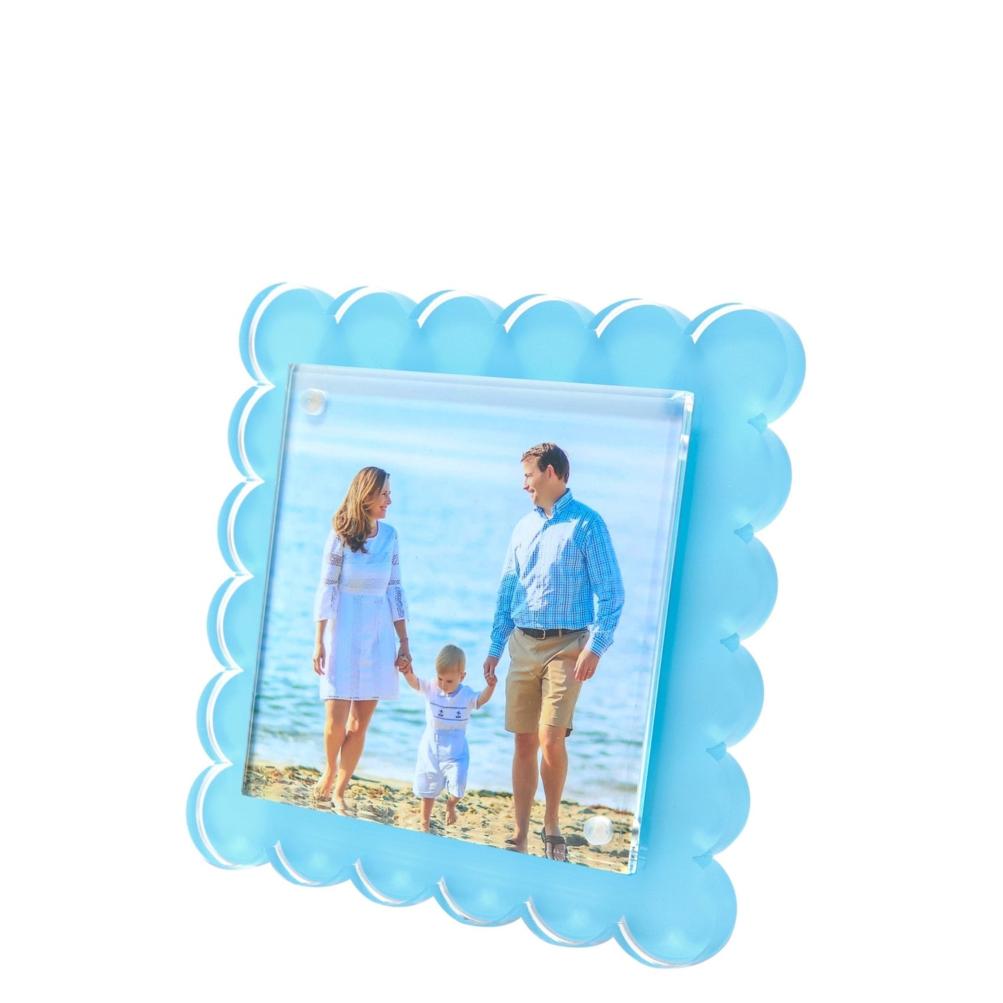 Pastel Blue Acrylic Square Scallop Frame - Tara Wilson Designs