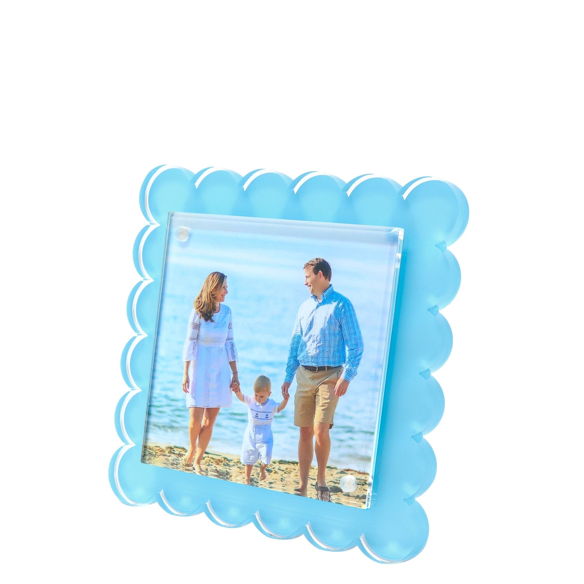 Pastel Blue Acrylic Square Scallop Frame - Tara Wilson Designs
