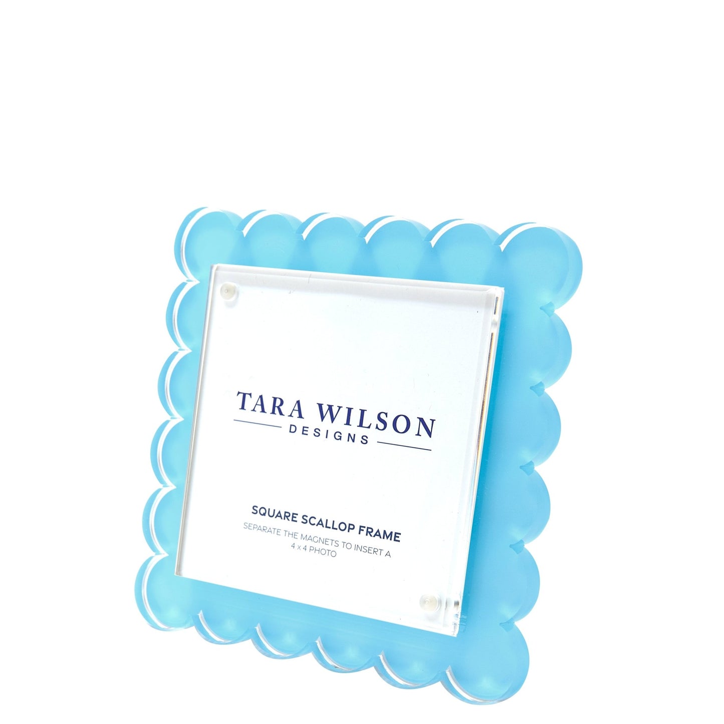 Pastel Blue Acrylic Square Scallop Frame - Tara Wilson Designs