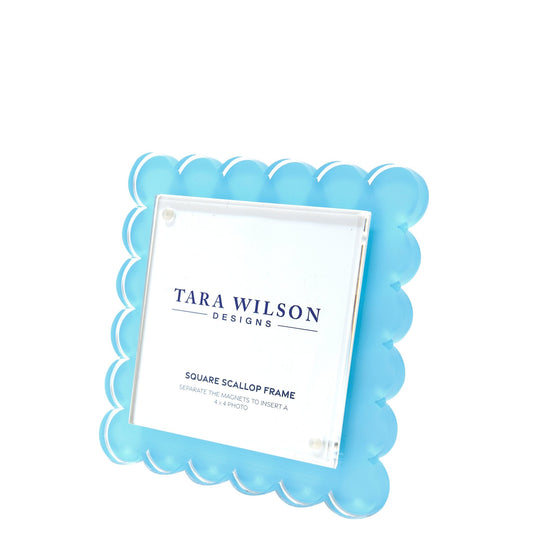 Pastel Blue Acrylic Square Scallop Frame - Tara Wilson Designs