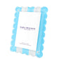 Pastel Blue & White Stripe Acrylic Scallop Frame - Tara Wilson Designs