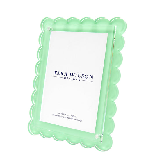 Pastel Green Acrylic Scallop Frame - Tara Wilson Designs