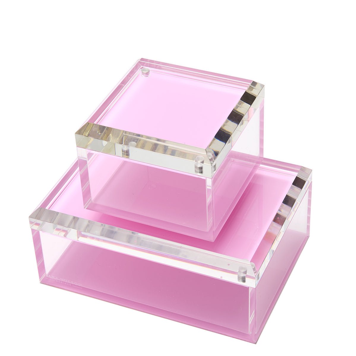 Pastel Pink Acrylic 4" x 4" Photo Box - Tara Wilson Designs