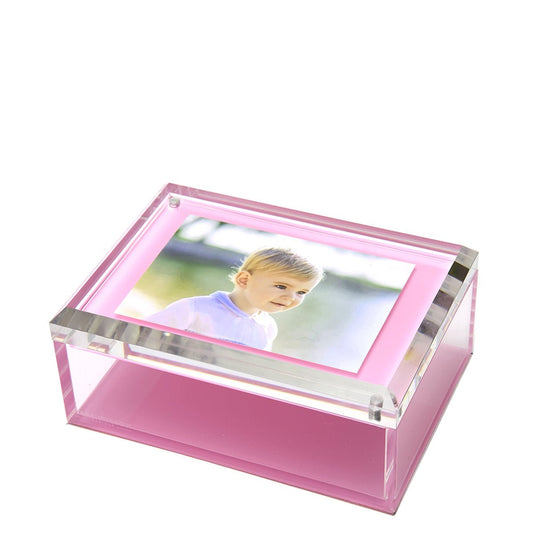 Pastel Pink Acrylic 5" x 7" Photo Box - Tara Wilson Designs