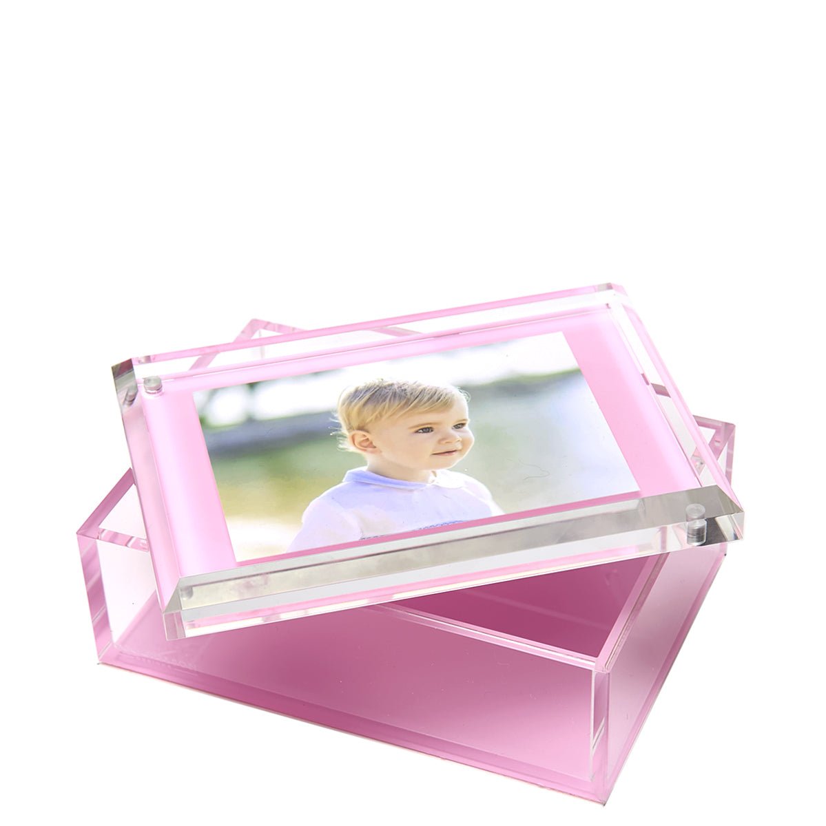 Pastel Pink Acrylic 5" x 7" Photo Box - Tara Wilson Designs