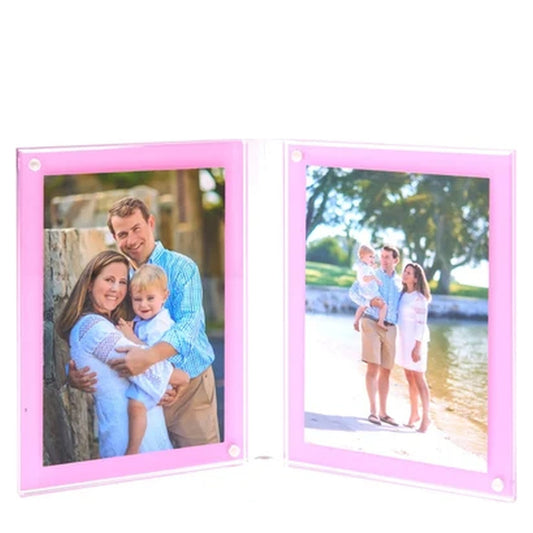 Pastel Pink Acrylic Large Double Bevel Frame - Tara Wilson Designs