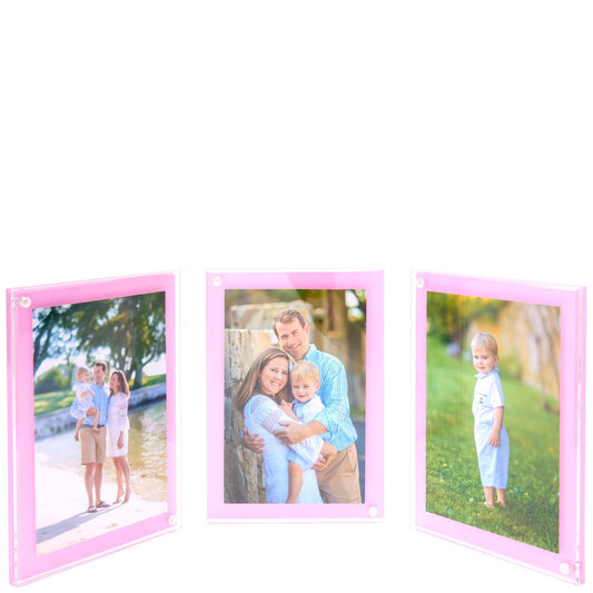 Pastel Pink Acrylic Large Triple Bevel Frame - Tara Wilson Designs
