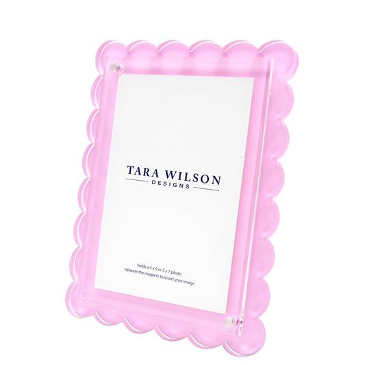Pastel Pink Acrylic Scallop Frame - Tara Wilson Designs