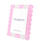 Pastel Pink & White Stripe Acrylic Scallop Frame - Tara Wilson Designs