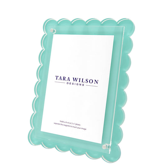 Pastel Turquoise Acrylic Scallop Frame - Tara Wilson Designs