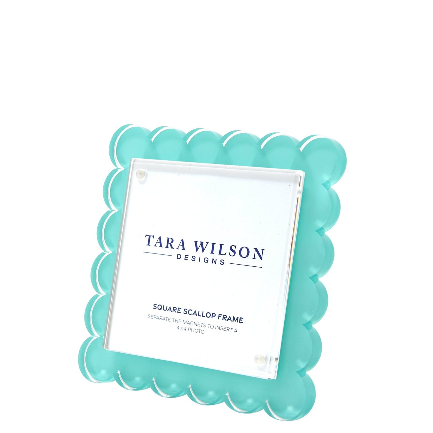 Pastel Turquoise Acrylic Square Scallop Frame - Tara Wilson Designs