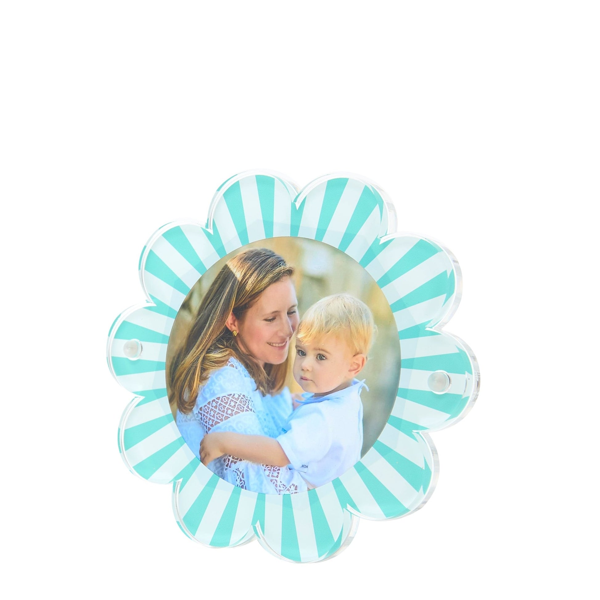 Pastel Turquoise & White Acrylic Daisy Frame - Tara Wilson Designs