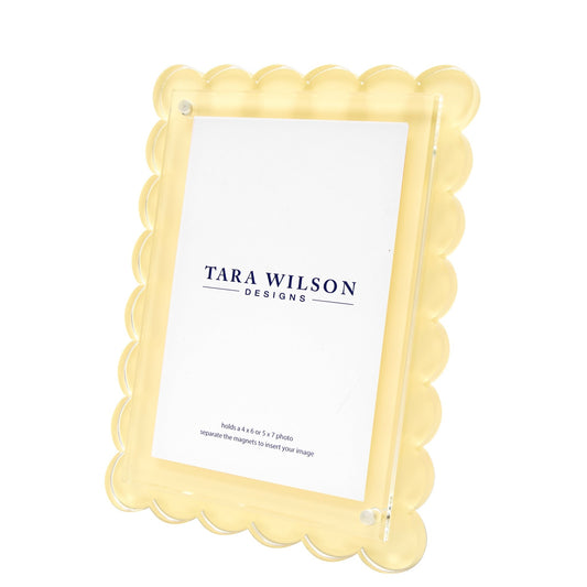 Pastel Yellow Acrylic Scallop Frame - Tara Wilson Designs