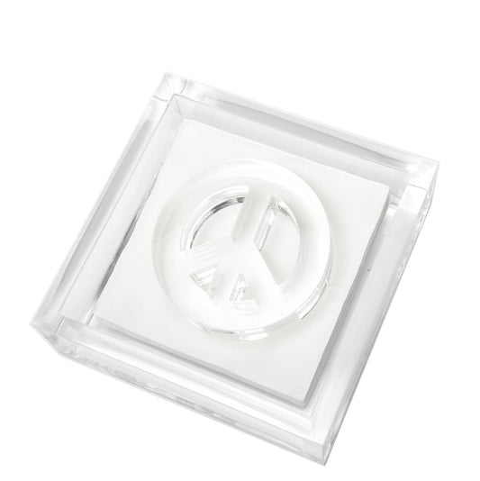 Peace Sign Acrylic Cocktail Napkin Holder - Tara Wilson Designs