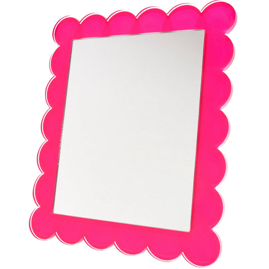 Pink Acrylic 11" x 13" Scallop Mirror - Tara Wilson Designs