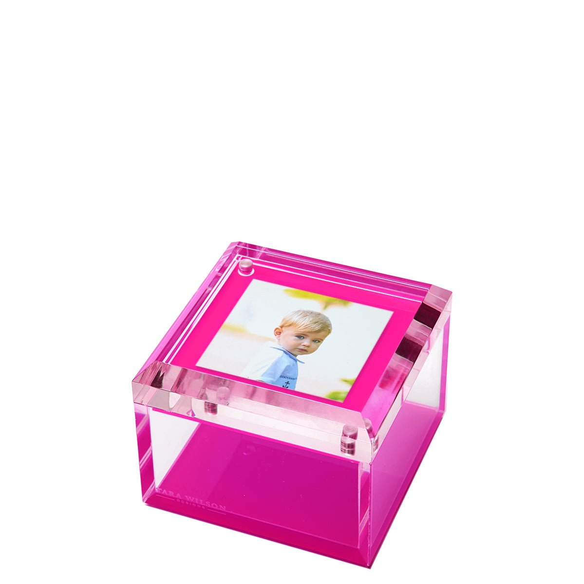 Pink Acrylic 4" x 4" Photo Box - Tara Wilson Designs