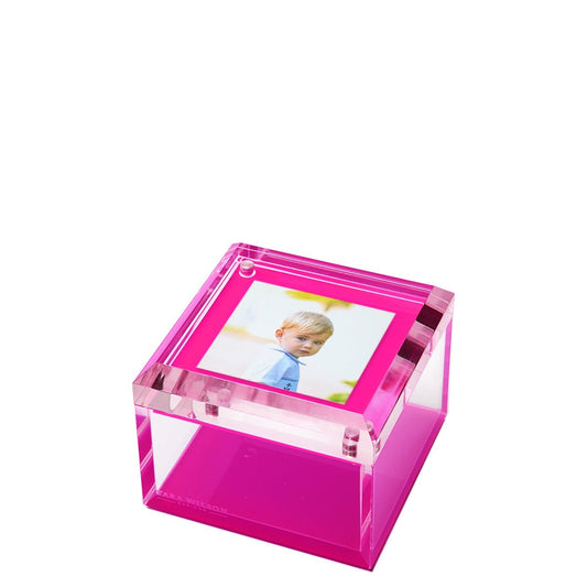 Pink Acrylic 4" x 4" Photo Box - Tara Wilson Designs