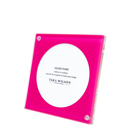 Pink Acrylic 5" x 5" Square Frame - Tara Wilson Designs