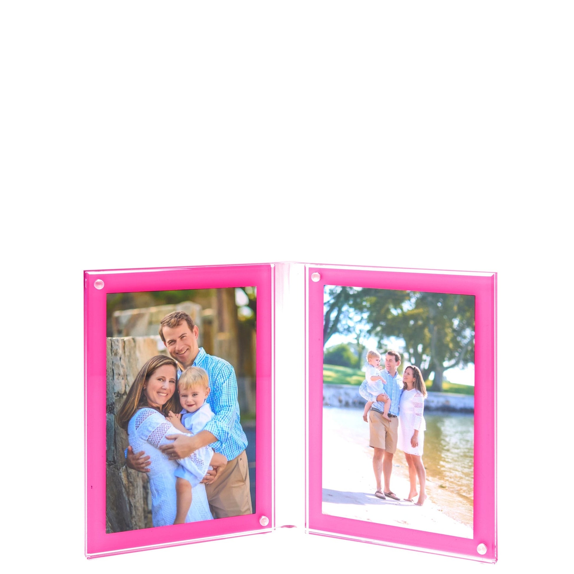 Pink Acrylic Large Double Bevel Frame - Tara Wilson Designs
