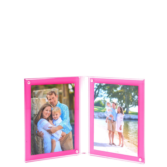 Pink Acrylic Large Double Bevel Frame - Tara Wilson Designs