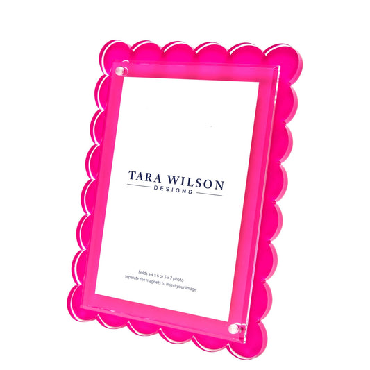 Pink Acrylic Scallop Frame - Tara Wilson Designs