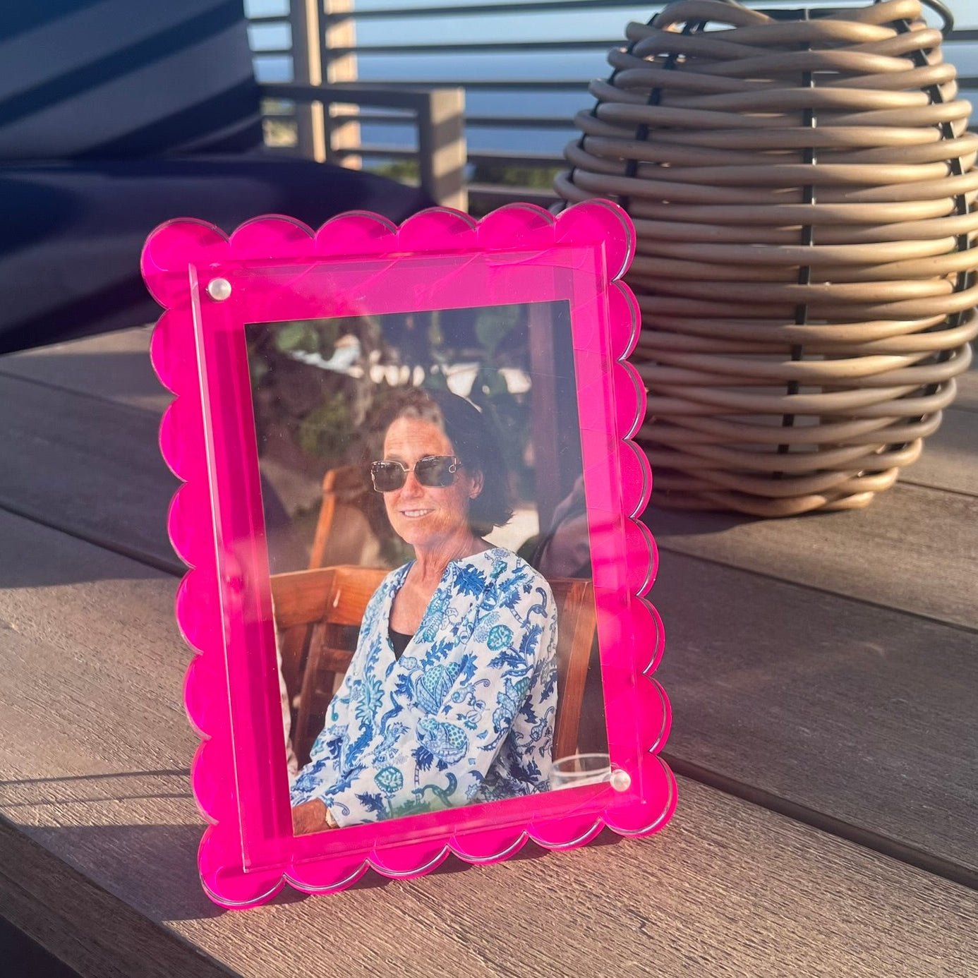 Pink Acrylic Scallop Frame - Tara Wilson Designs