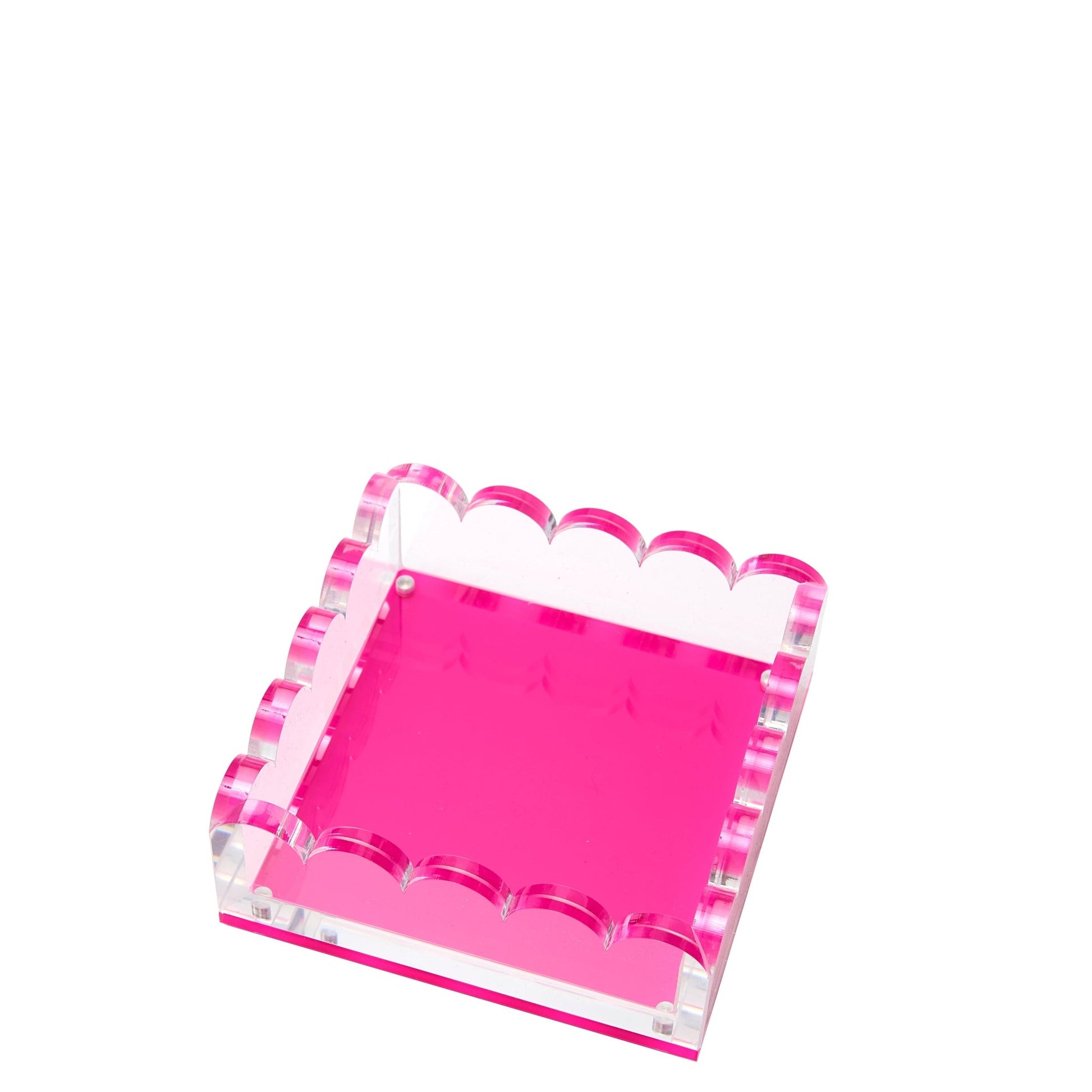 Pink Acrylic Small Scallop Photo Tray - Tara Wilson Designs