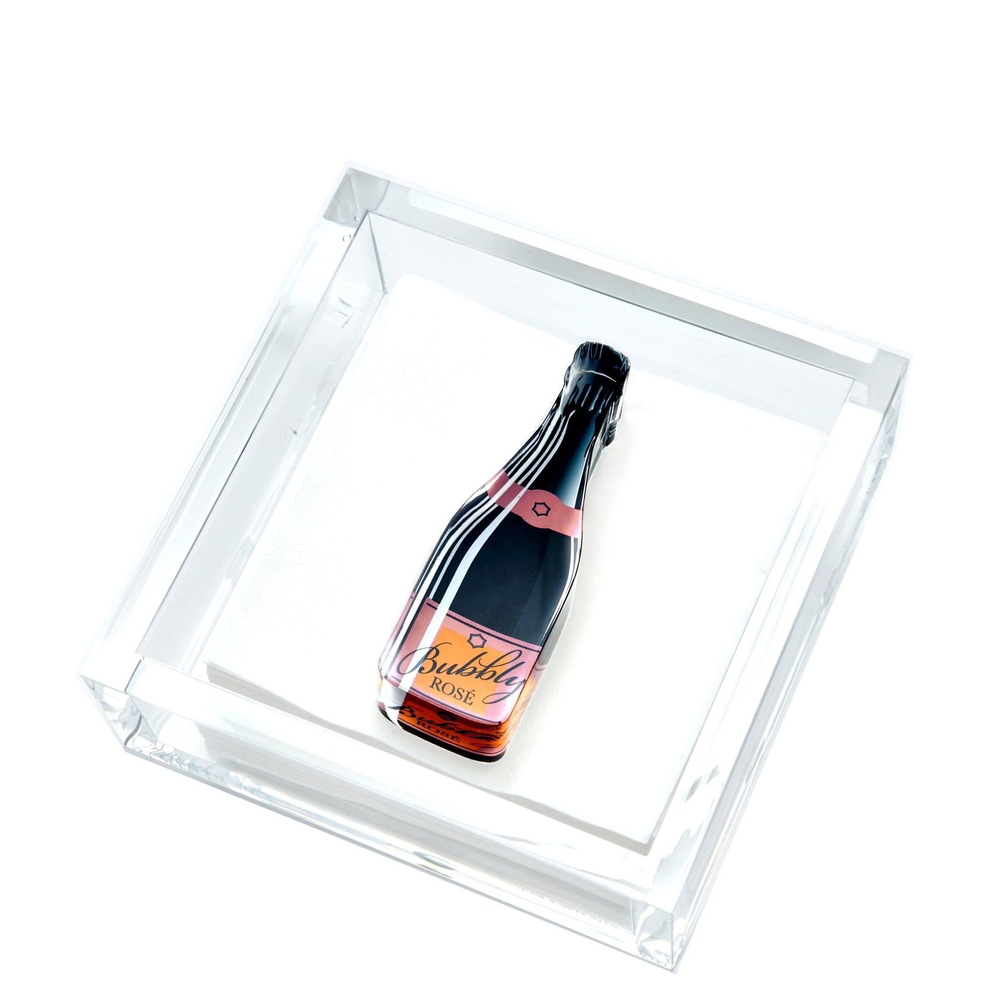 Pink Bubbly Acrylic Cocktail Napkin Holder - Tara Wilson Designs