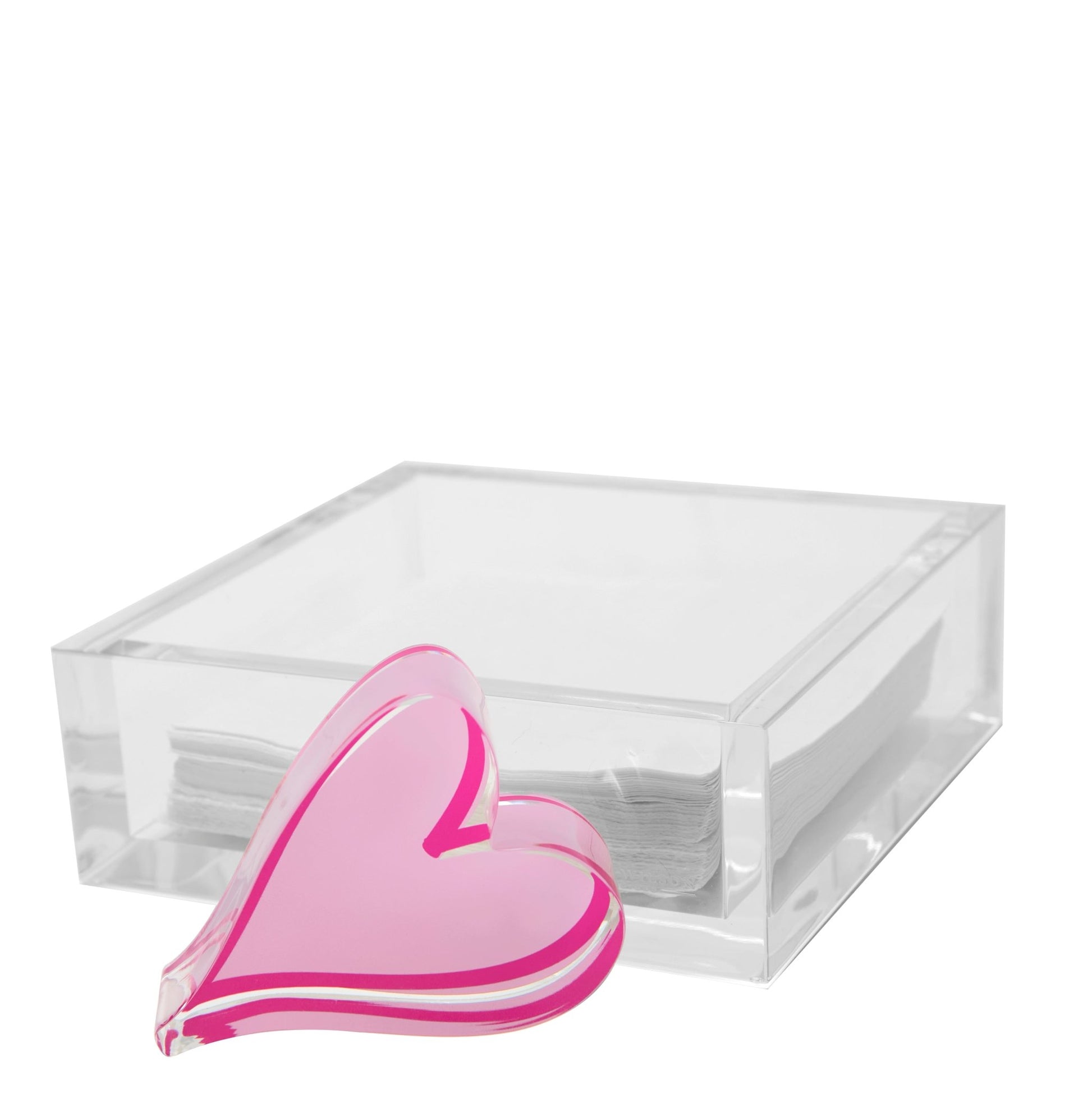 Pink Heart Acrylic Cocktail Napkin Holder - Tara Wilson Designs
