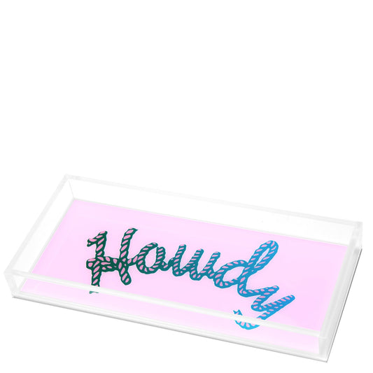 Pink Howdy Acrylic Tray - Tara Wilson Designs
