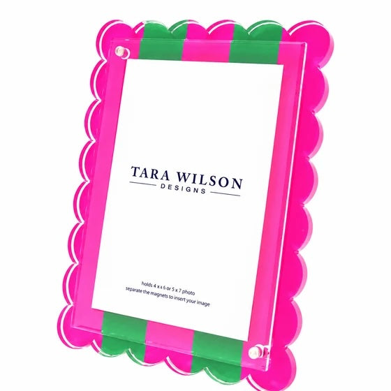 Pink and Green Scallop Frame