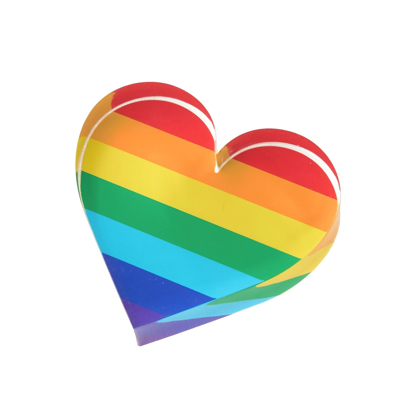 Rainbow Heart Acrylic Napkin Weight - Tara Wilson Designs