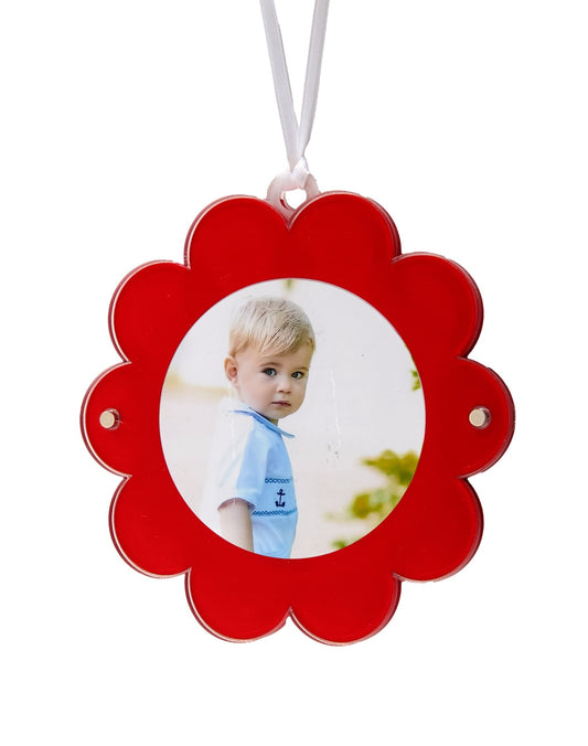 Red Acrylic Double - Sided Daisy Ornament - Tara Wilson Designs