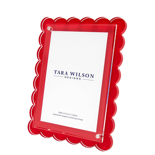 Red Acrylic Scallop Frame - Tara Wilson Designs