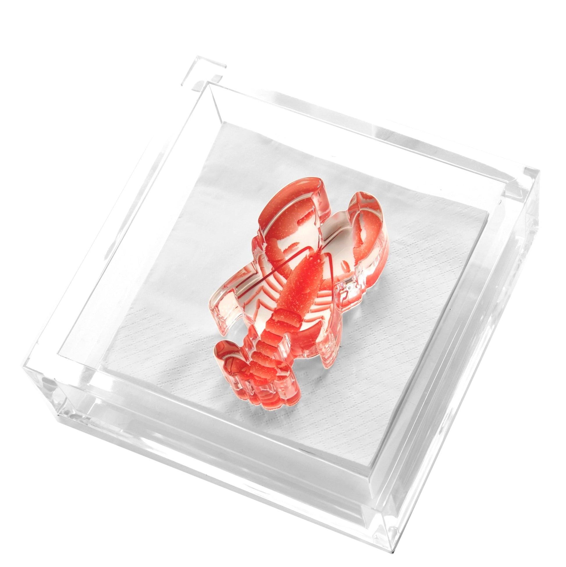 Red Lobster Acrylic Cocktail Napkin Holder - Tara Wilson Designs
