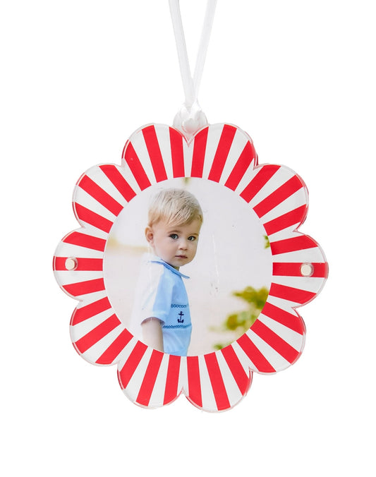 Red & White Acrylic Double - Sided Daisy Ornament - Tara Wilson Designs