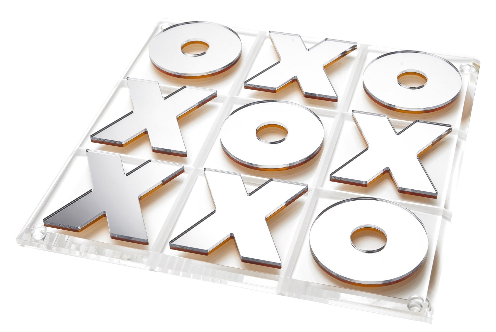 Reversible Mirror Gold + Silver Acrylic Tic Tac Toe - Tara Wilson Designs