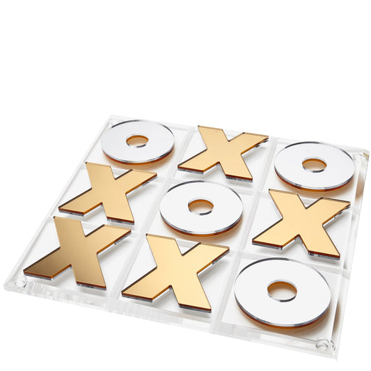 Reversible Mirror Gold + Silver Acrylic Tic Tac Toe - Tara Wilson Designs