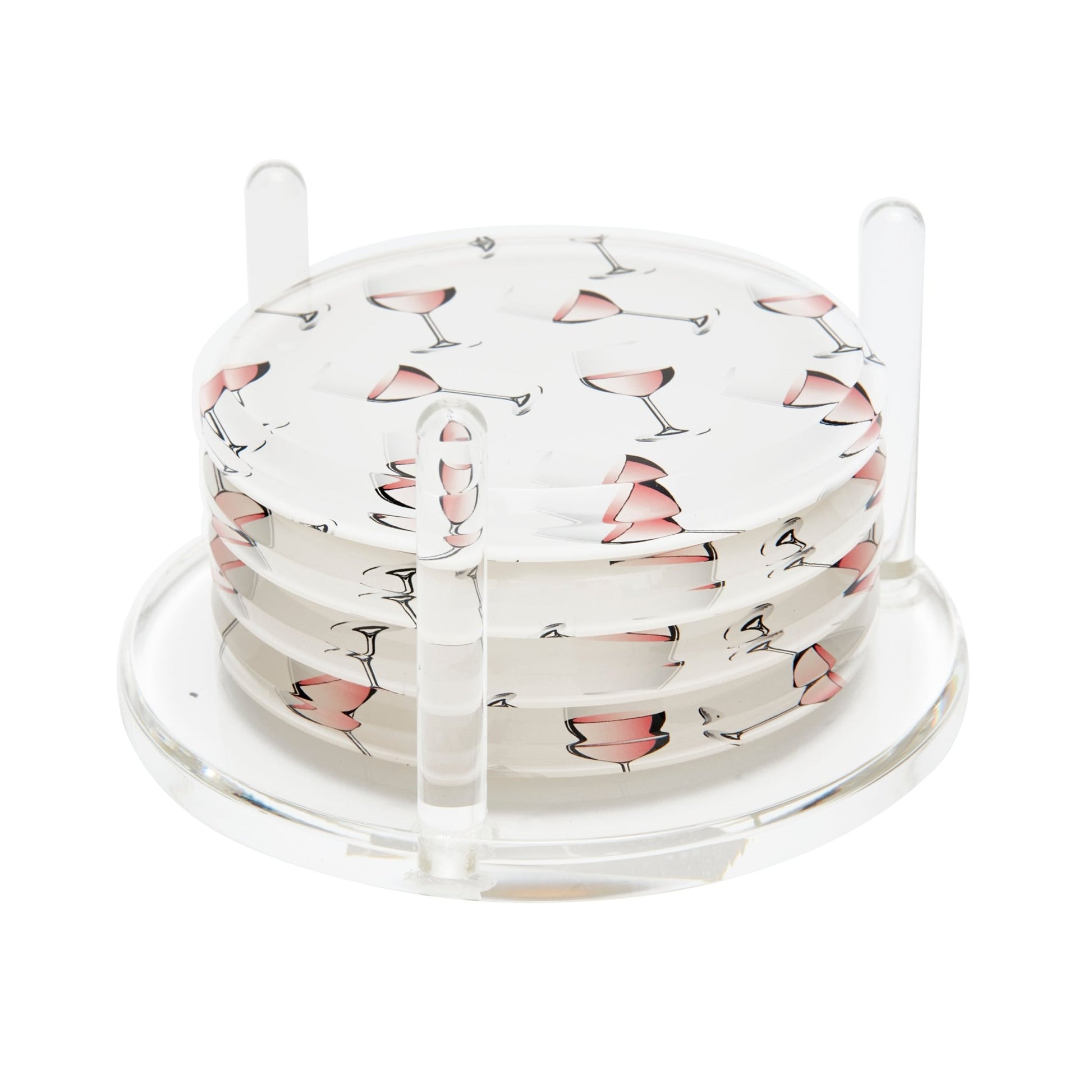 Rose Acrylic Drink Coasters - Tara Wilson Designs