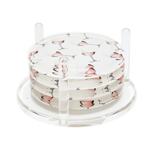 Rose Acrylic Drink Coasters - Tara Wilson Designs