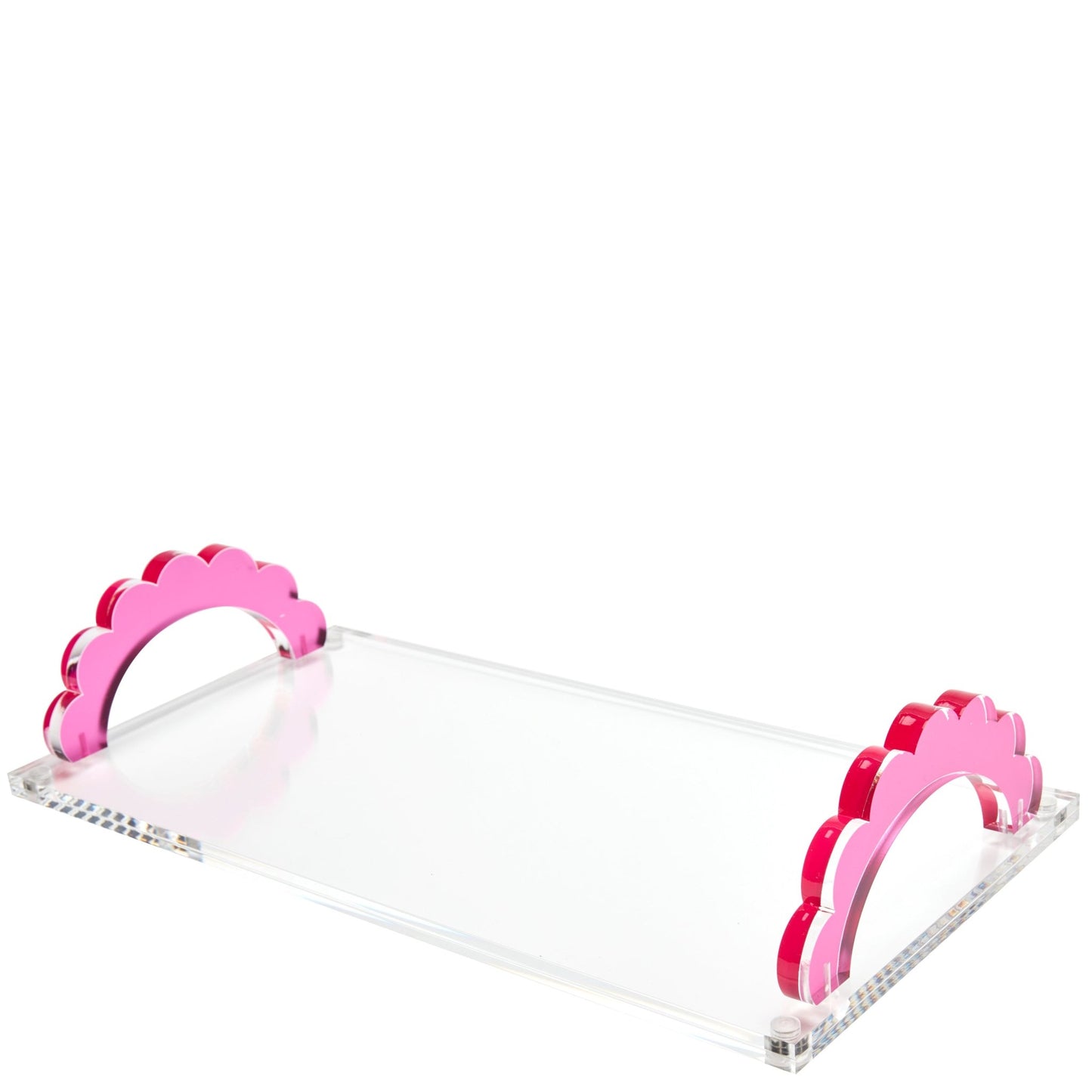 Rose Acrylic Scallop Handle Photo Tray - Tara Wilson Designs