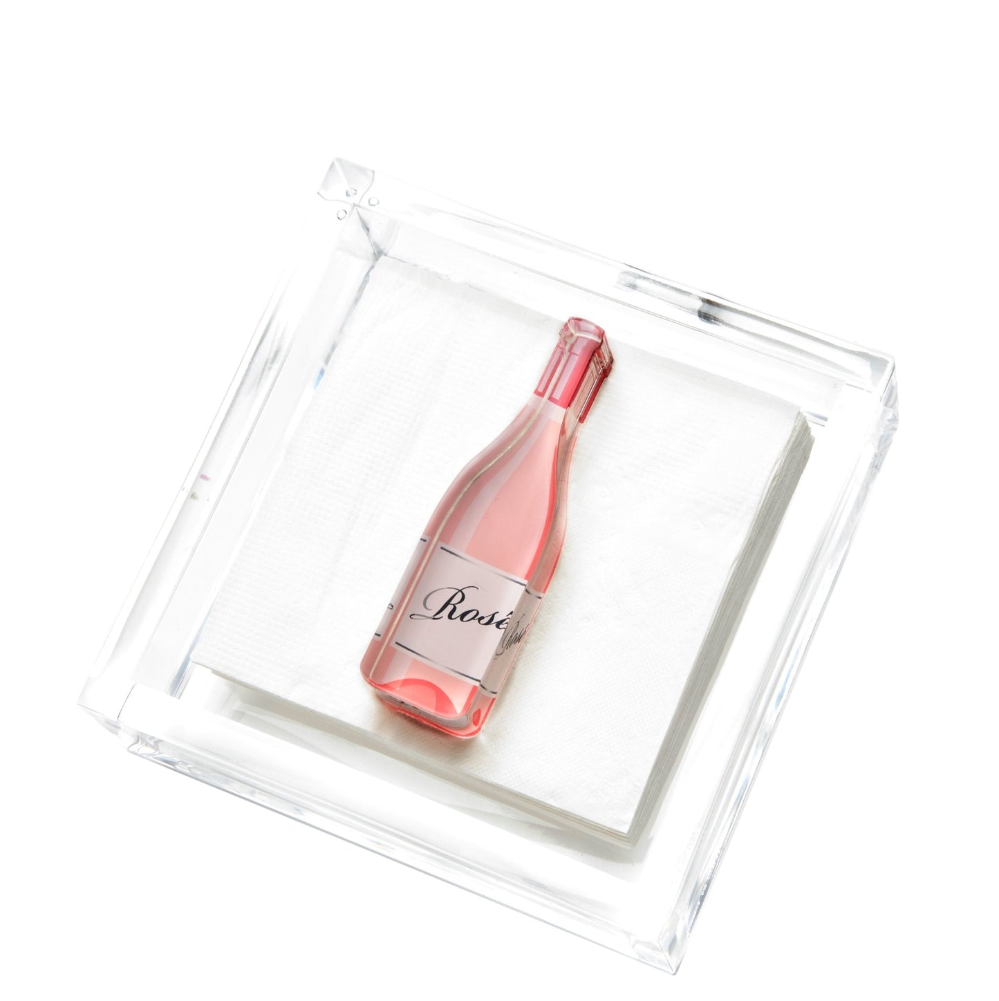 Rose Bottle Acrylic Cocktail Napkin Holder - Tara Wilson Designs